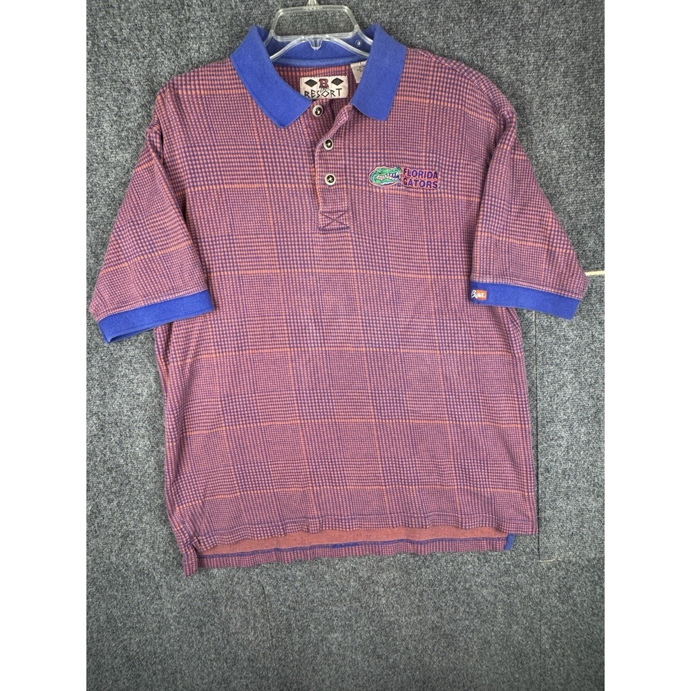 Vintage Florida Gators Boa Resort Plaid Polo Shirt Adult Large NCAA Football
